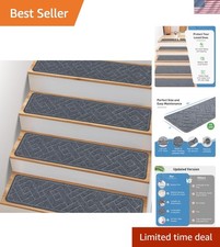 Non Slip Stair Treads for Wooden Steps,15 Pack 8" X 30" Stairs Carpet Treads ...