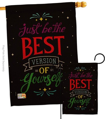 Best Version of Yourself Garden House Flag - Set Expression Inspirational Spi...