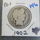 1902 Barber Half Dollar 50C Silver Circulated 0.9 Fine Silver #430