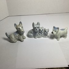 Set Of 3 Porcelain Scottie Dog Figurines From Japan