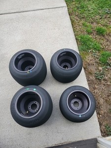 Used Burris SS33A (2025) Go Kart Racing Kart Tires Mounted On Black Vank Wheels