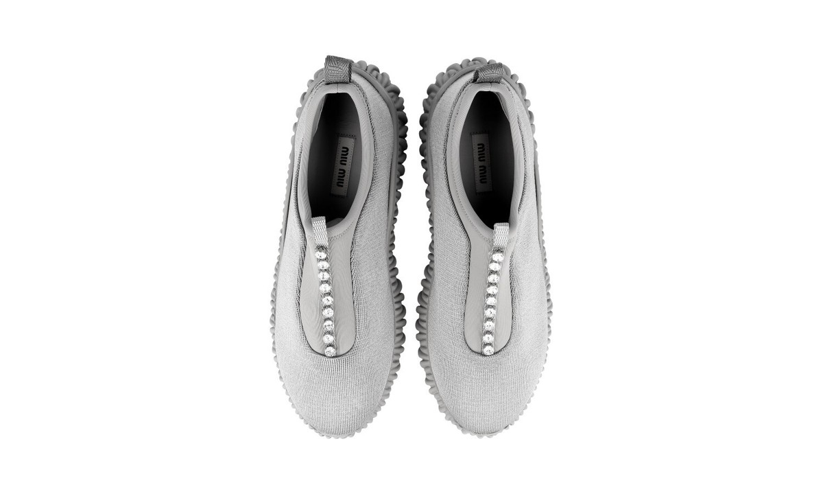LUXURY MIU MIU BY PRADA SNEAKERS SHOES 5S375D GREY NEW US 7 LUXURY MIU MIU BY PRADA SNEAKERS SHOES 5S375D GREY NEW US 7