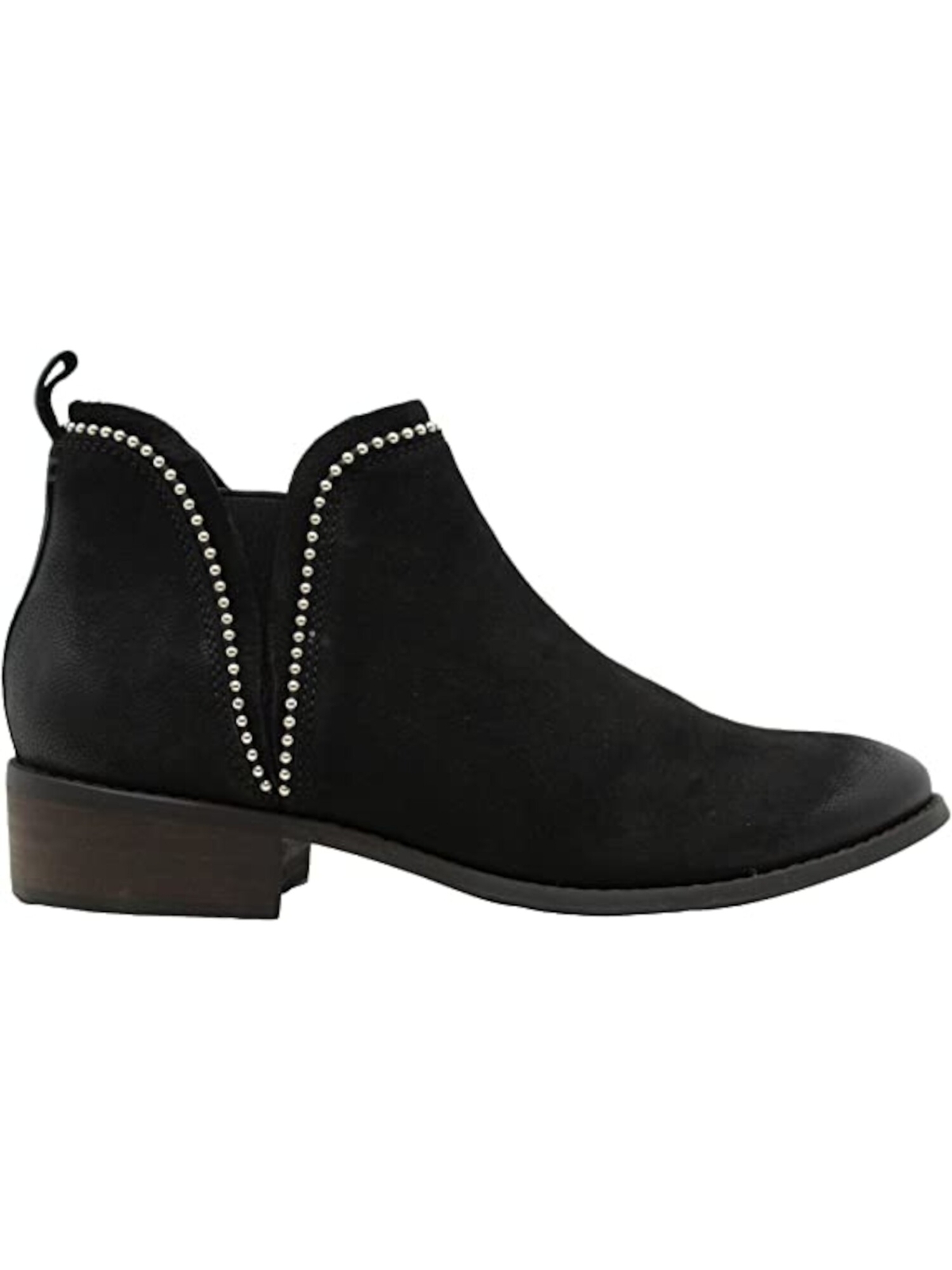 STEVE MADDEN Womens Black Back Pull Tag Koto Slip On Leather Booties 5.5 M