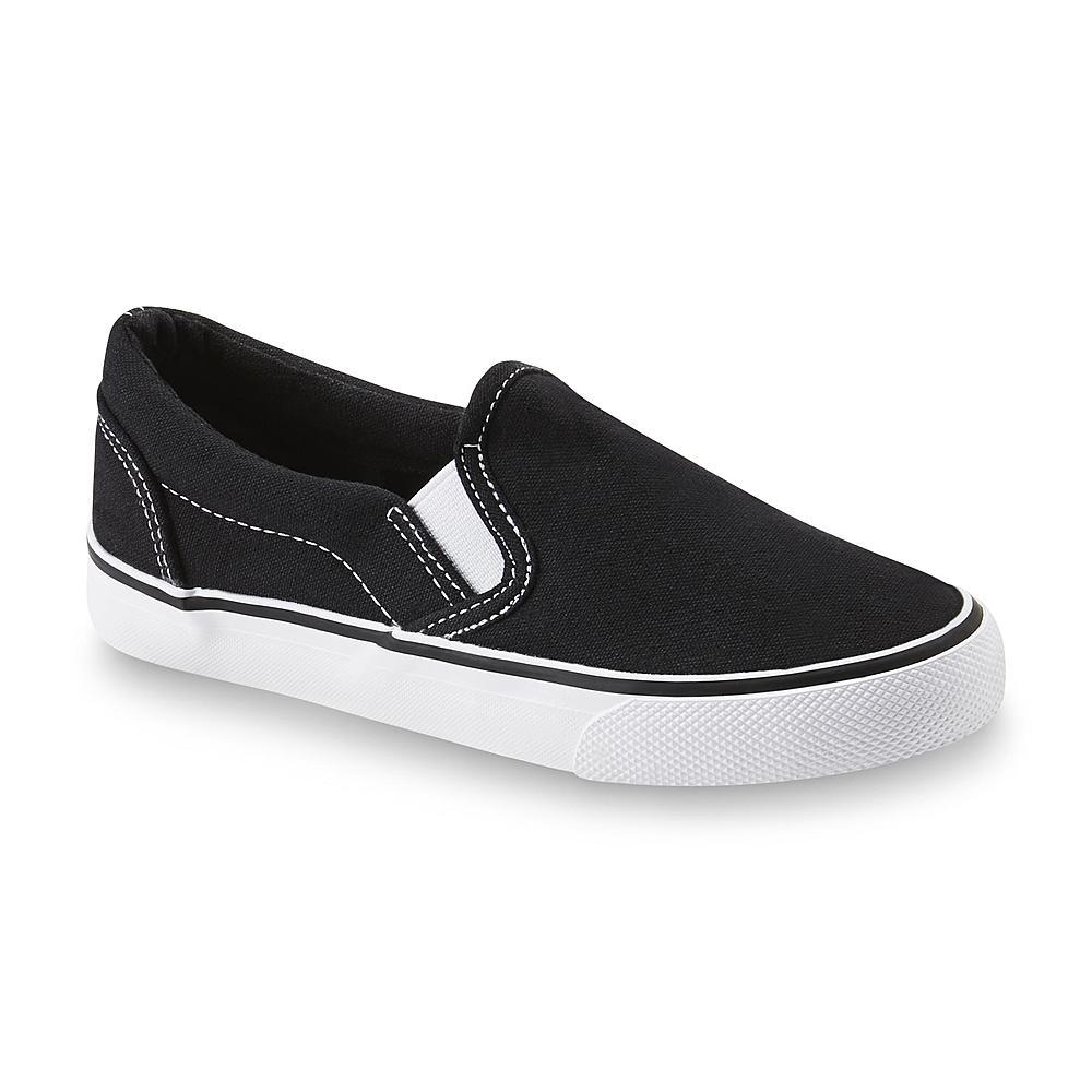 Joe Boxer Toddler / Youth Unisex Replay Black Canvas Deck Slip-On Shoes