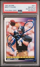 1991 Score Brett Favre Rookie Auto #611 PSA 8 NM-MT On Card Auto 💎 (1/3 POP)