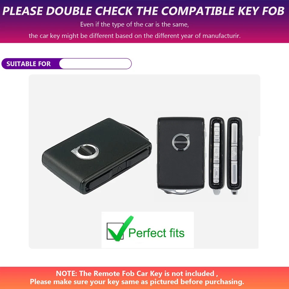 Car Key Case Cover for VOLVO S60 S90 V60 V90 XC90 XC60 XC40 Remote FOB Key Shell Foto 2 de 4
