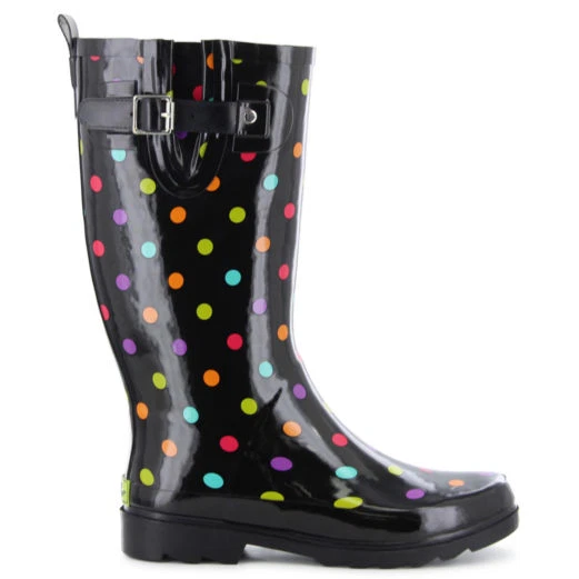 Botas de lluvia para mujer Western Chief Dot City impermeables tacón plano pull-on () Foto 2 de 4