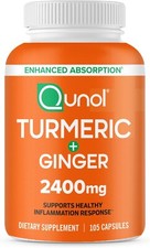 Qunol Turmeric Curcumin with Black Pepper, Turmeric  Ginger, 2400mg, 105 count