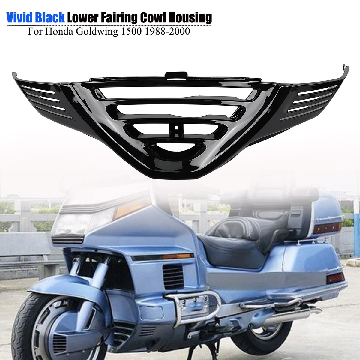 Vivid Black Front Lower Cowl Fairing For Honda Goldwing 1500 1988