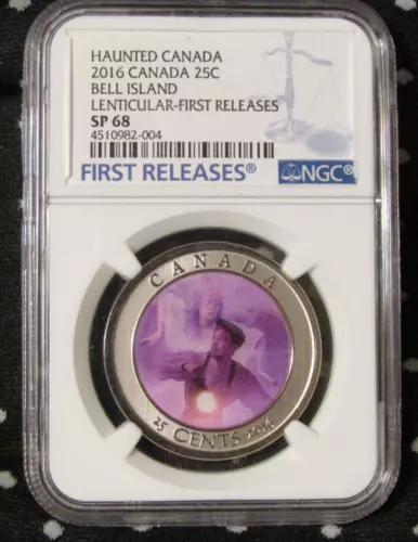 2016 CANADA 25 CENTS..HAUNTED CANADA "BELL ISLAND"  FIRST   RELEASE..NGC SP68