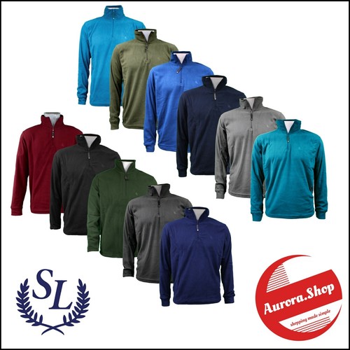 Maglione felpa PILE 160 gr giacca mezza zip UOMO 11 colori PESCA TREKKING |  eBay