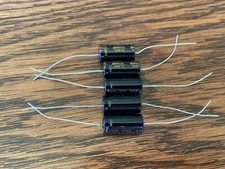 5 New Supertech 220 uf 50v Axial Capacitors Guitar Tube Amp & Stereo Caps (Qty
