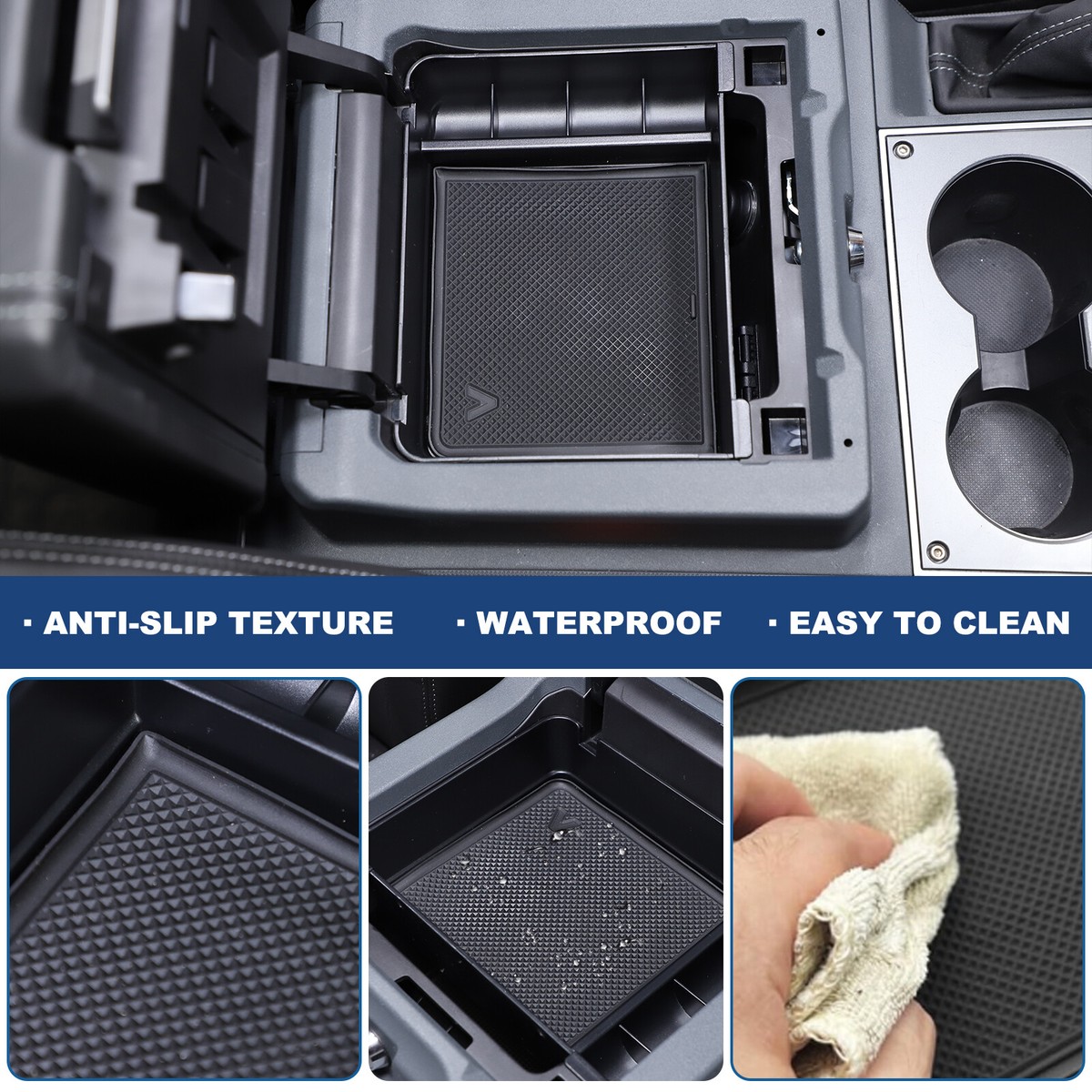 Boîte De Rangement Silicone Pour Console Centrale Ineos Grenadier 2020-2024 - Noir, Imperméable - Pour Téléphone, Clés, Pièces - Installation Sans Outil