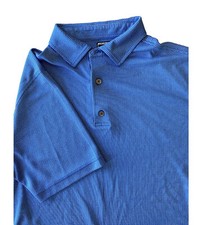 FootJoy FJ Mens Size Large Short Sleeve Performance Golf Polo Shirt Blue