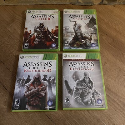 Xbox 360 Assassin's Creed Bundle Lot II III Brotherhood Revelations Video Games