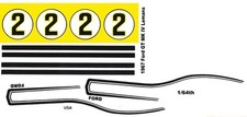  2 Ford GT MK IV Le Mans 1967 1/64th HO SLot Car Waterslide Decals