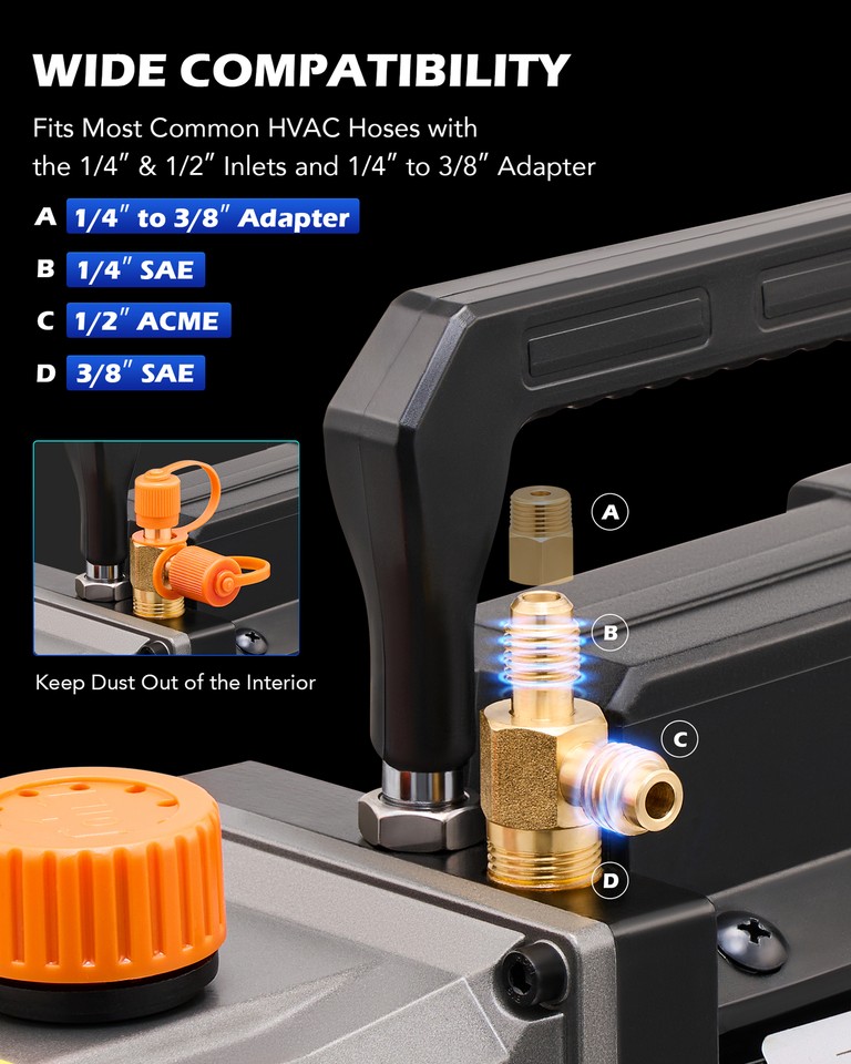 OMT Rotary Vane Deep Vacuum Pump HVAC Air Tool R410a R134 w Free Oil