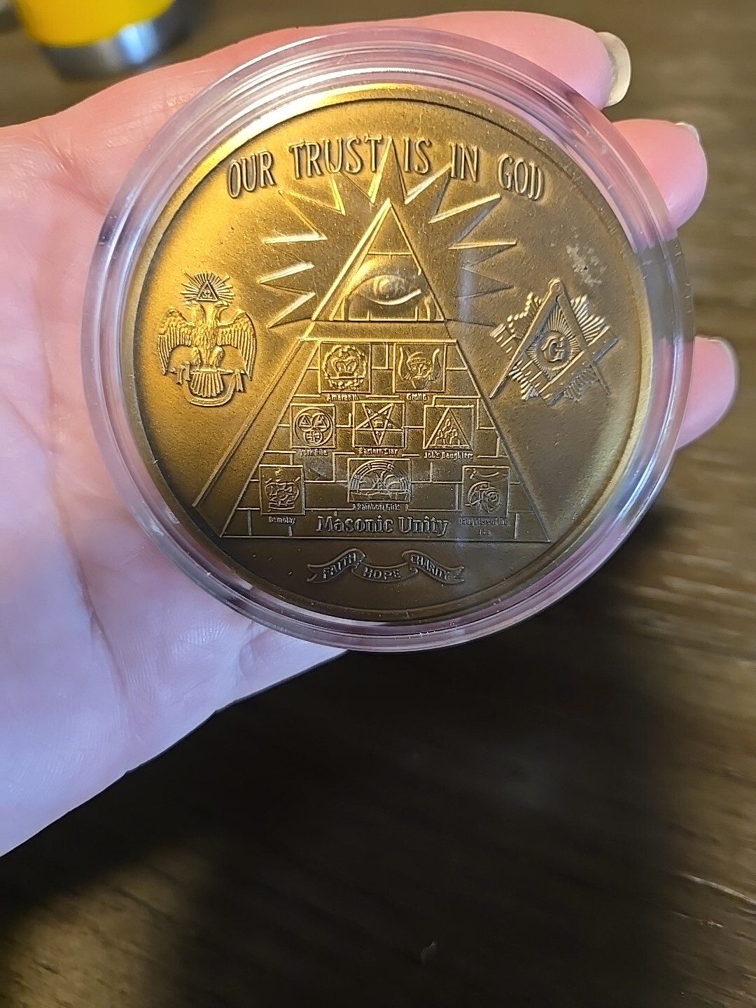 Rare Vintage Masonic Coin/Token LARGE challenge Coin Free  Masons