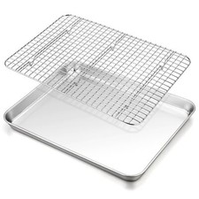 Baking Sheet With Rack 16 X 12 X 1 Inch Stainless Steel Cookie Baking Pan Tray W