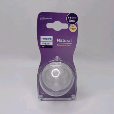 Philips Avent Natural Response Nipple 0 m + Baby Bottle Nipples 2 Pack New