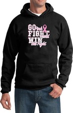 Mens Breast Cancer Awareness Go Fight Win Hoody