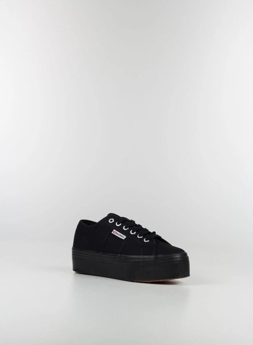 Superga platform pelle nera discount