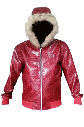New Men's Genuine Leather Bomber Jacket with Hooded faux fur XS to