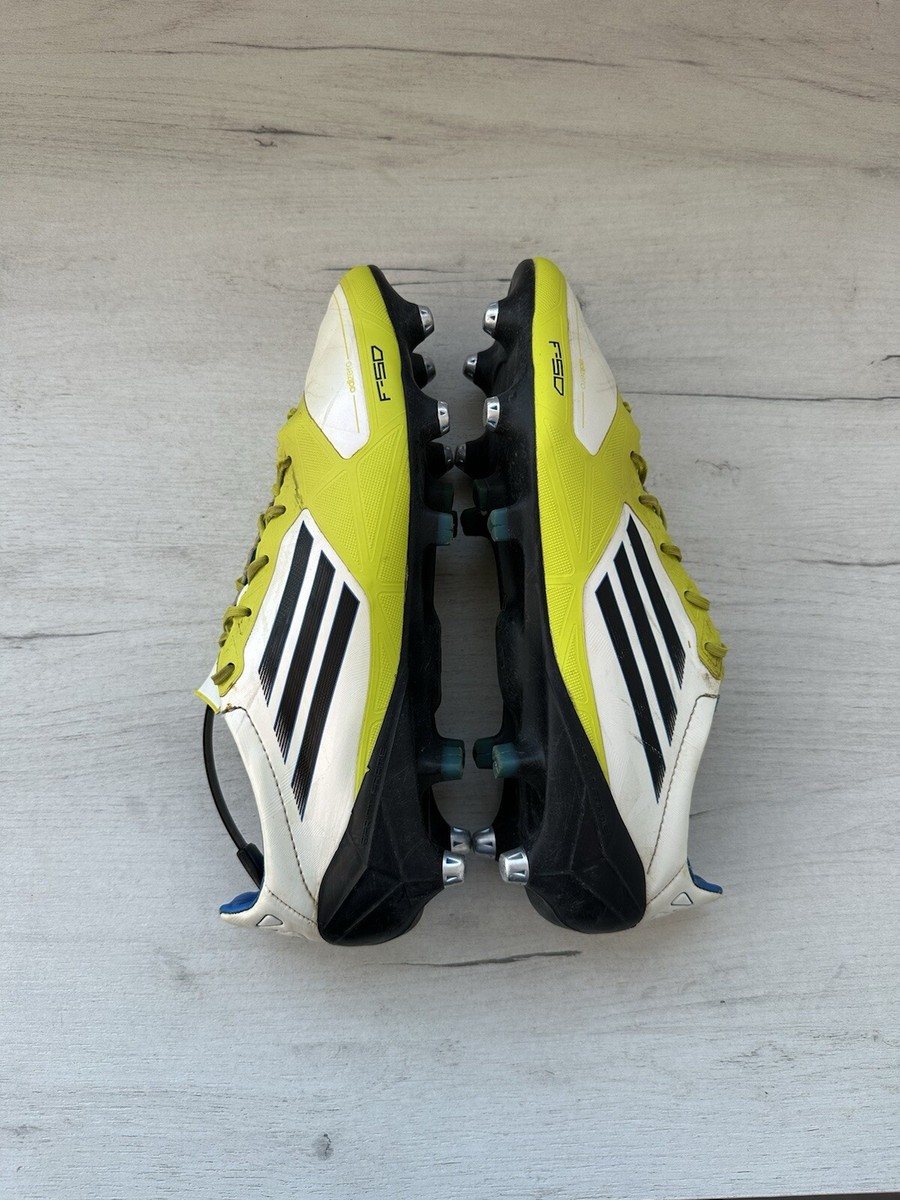 Adidas F50 Adizero White Blue Football Cleats Boots US10 UK9 1/2