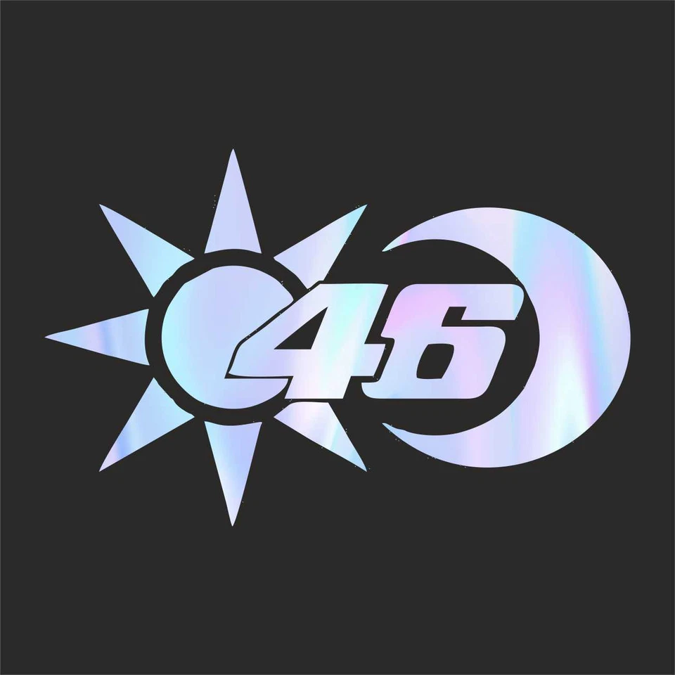 adesivo Aufkleber - valentino rossi 46 effetto olografico prespaziato moto