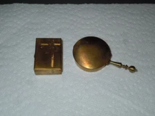 Ernest Steiner Brass Silent Butler Pocket Ashtray W/Handle & Lid and Pill Case.