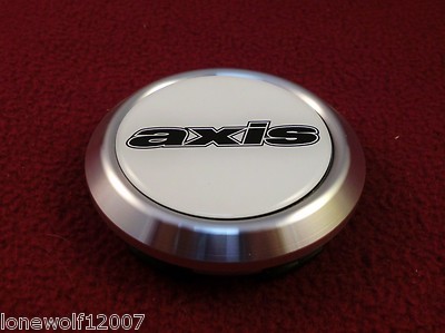 Axis Wheels Chrome Custom Wheel Center Cap w/ White Logo (1)