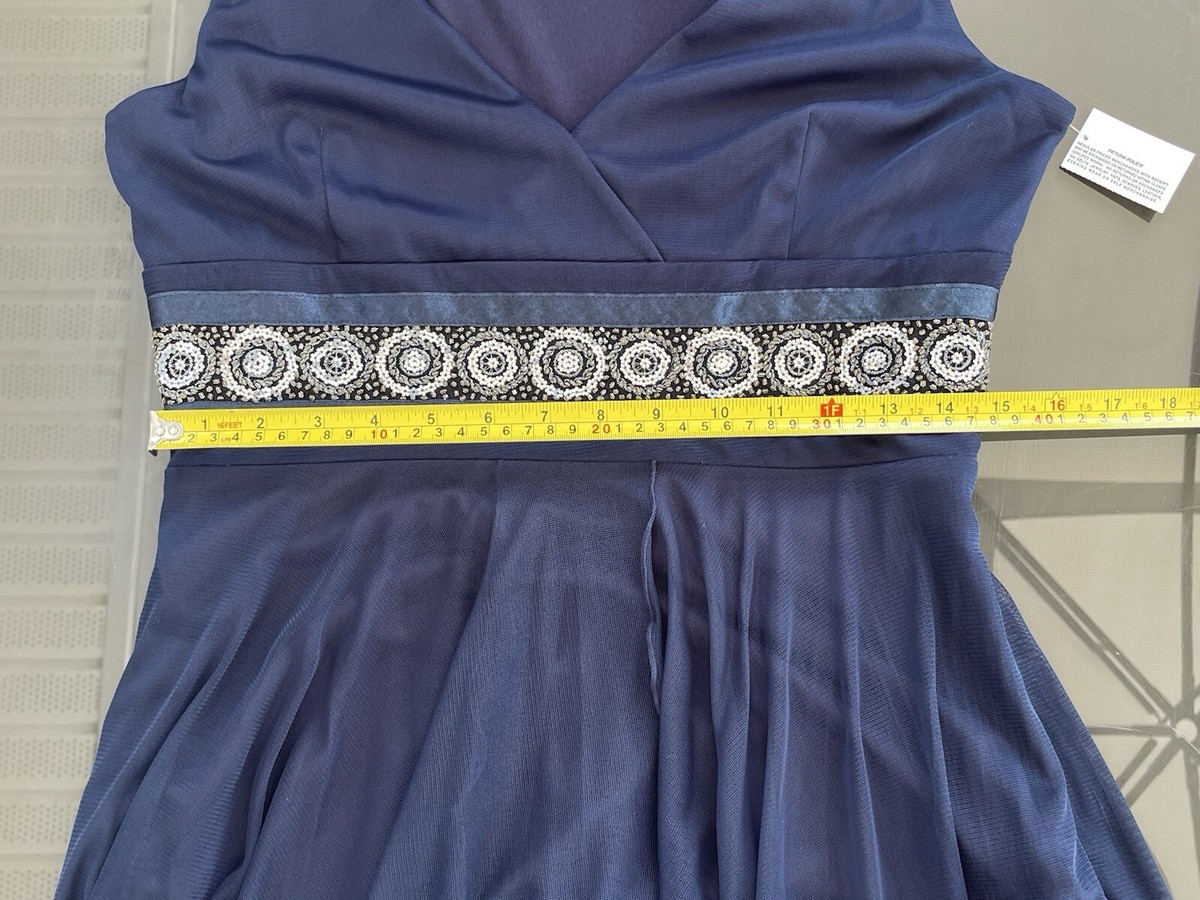 empire waist handkerchief dress Serendipity Handkerchief Hem Midi Dress White & Blue– Selfie Leslie main image 0