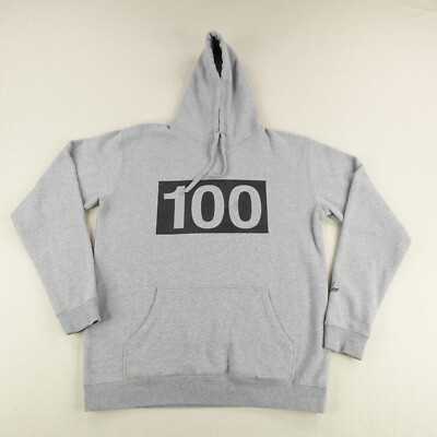 100 Thieves Hoodie Men Large Gray Black Pullover Sweater Sweatshirt Gaming Gamer