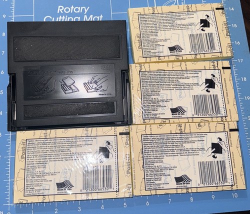 3M Post-It Notes Tray C-45 Note Tray Black Holder Desk Organizer W/ 4 Pads #635 - Picture 4 of 5