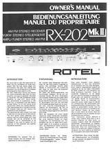 Bedienungsanleitung-Operating Istruzioni per Rotel RX-202 MK2