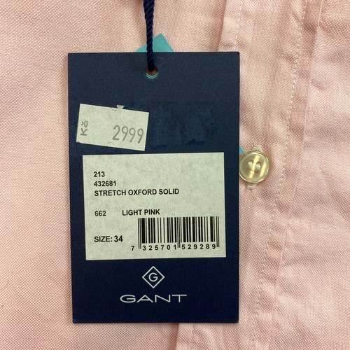 GANT Rosa Elasticizzato Camicia Oxford Taglia Eu 34 UK 6 USA 4 - Foto 5 di 12