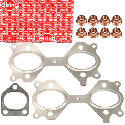 Abgaskrümmerdichtung + Schrauben Set für BMW E81 E46 E90 E91 E60 E61 X3 M47 N47