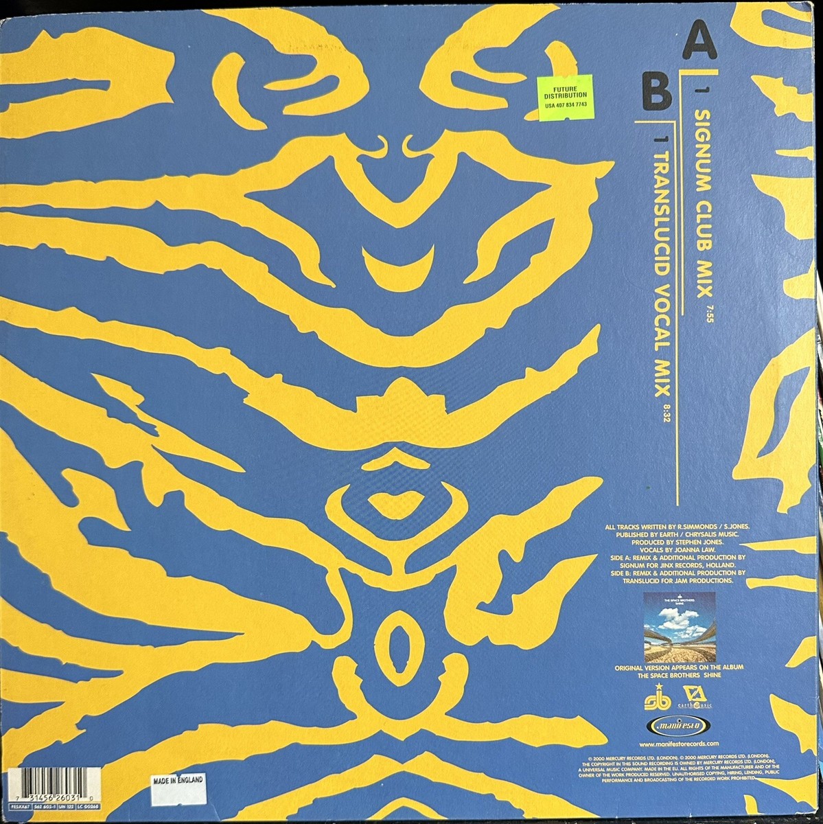 The Space Brothers - Shine 2000 (“12 Vinyl) Made in England by 