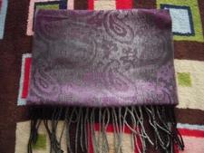 NWOT VTG CEJON MULTICOLOR ACRYLIC W PAISLEY PATTERN & TASSELS SCARF 11" X 64" 