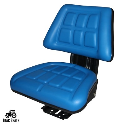Blue Tractor Suspension Seat Fits Ford New Holland 3300 3910 3930 6000 7610, Mechanical Suspension, 5-Position Tilt, Slide Track