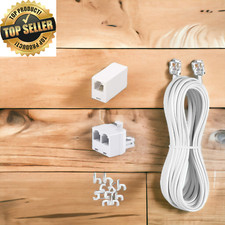 Phone Cord 3 FT, Landline Telephone Cable with RJ11 Plug, Includes Telephone Inl