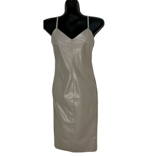 Forever 21 Women Tube Dress M Black Faux Leather Strapless Bodycon  Sleeveless | eBay