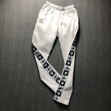 Mickey Mouse Kappa Collab Sweatpants Youth L White Logo Pattern Side Trim Disney