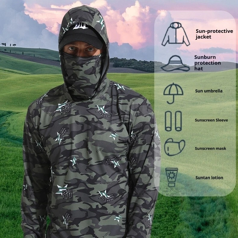 SBART Fishing Jacket Anti-UV Sun Protection Breathable Quick Dry Hoodie Mask AU - Image 4 of 4