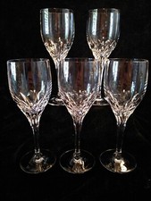 5 NACHTMANN CRYSTAL DIAMANT WINE GLASSES 7 5/8" DISCONTINUED PATTERN