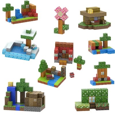 Magnetische Bauklötze Minecraft Puzzle Schnee Welt Kinder Weihnachten Spielzeug