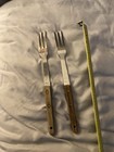 Vintage Stainless Steel Large Serving/ Carving Fork W Wood Handle Made In Japan  — photo 3