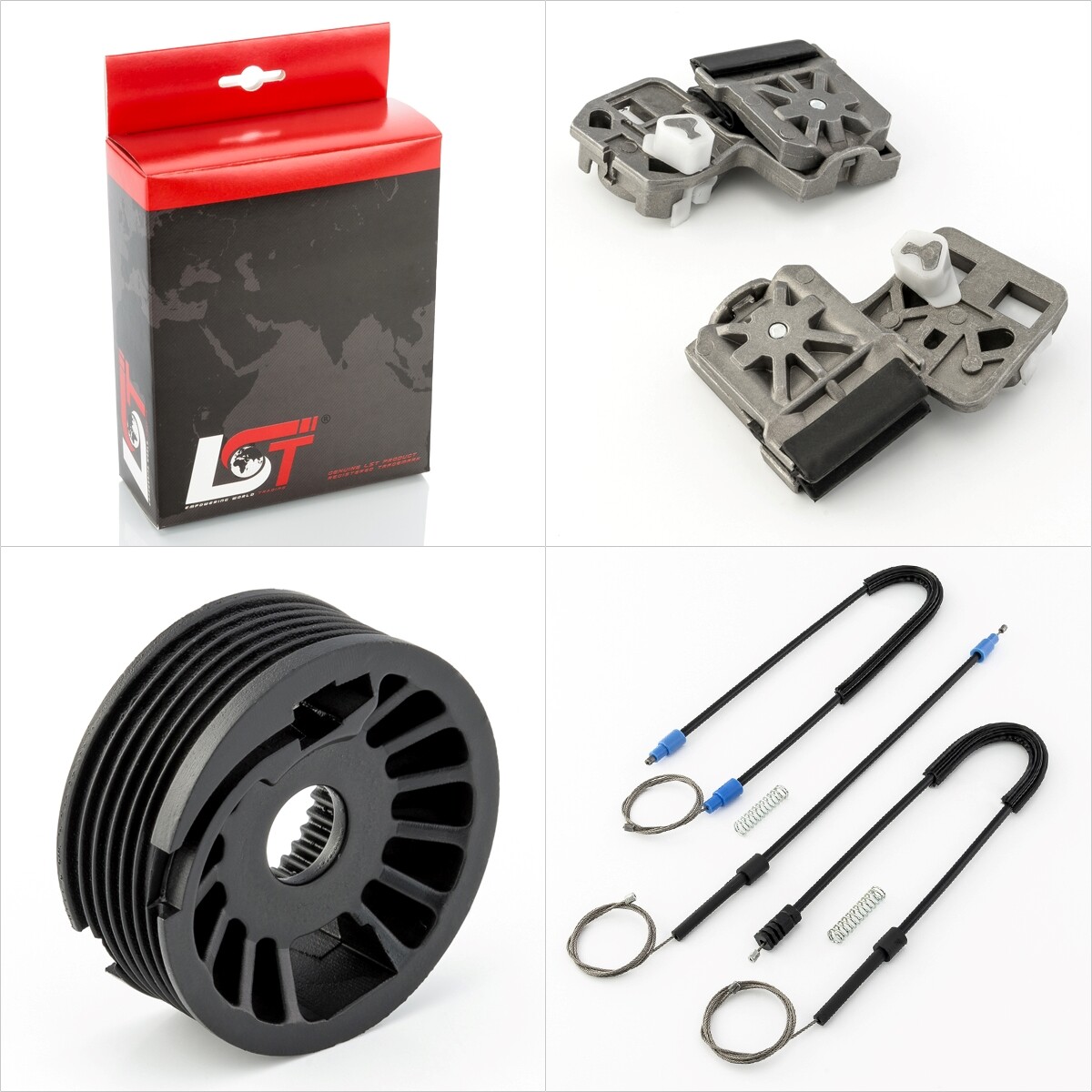 Window lifter repair kit set metal sliding pieces front right for PEUGEOT 607