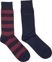 Neu ! Gant Herren Socken 2-PACK Bar Stripe Socks Purple Wine Gr. One Size
