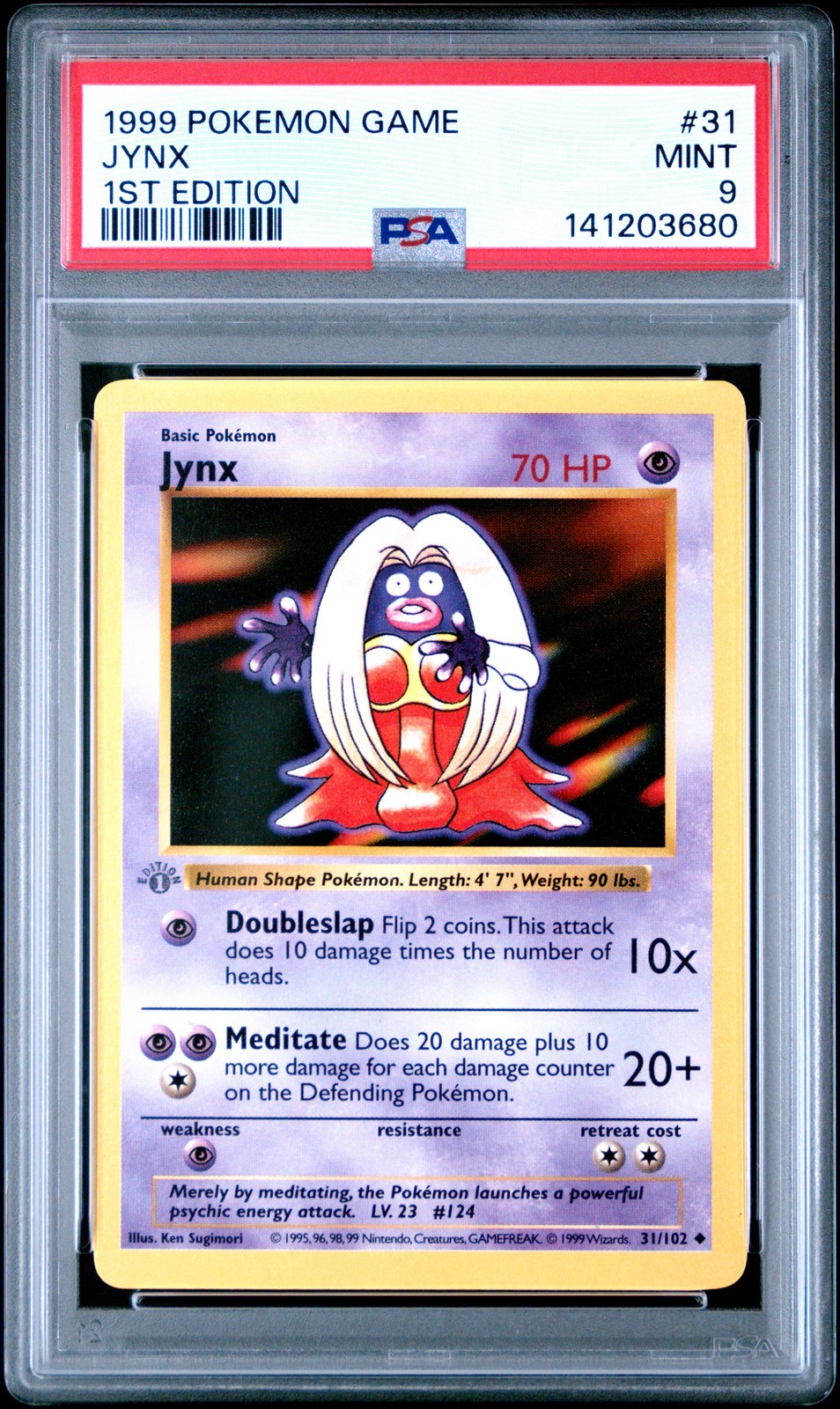 1999 POKEMON BASE SET 1ST EDITION #31 JYNX PSA 9